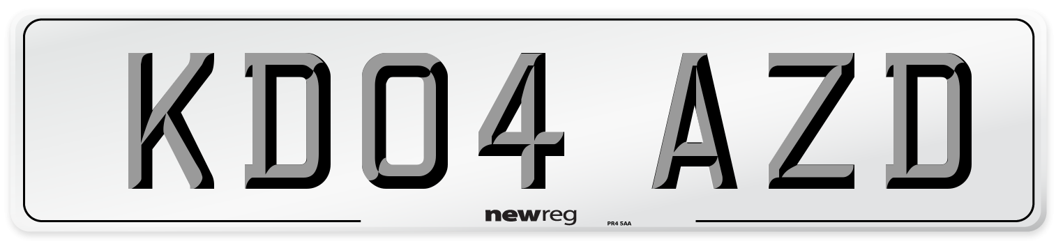 KD04 AZD Number Plate from New Reg